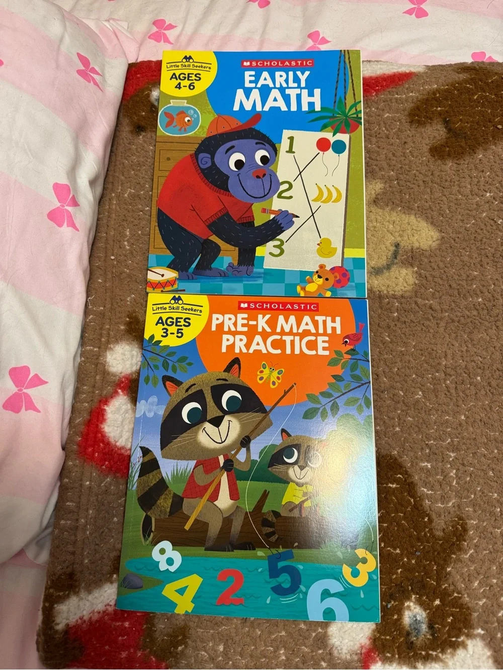 Scholastic Bright Blue Orange Green Math Practice Workbooks
